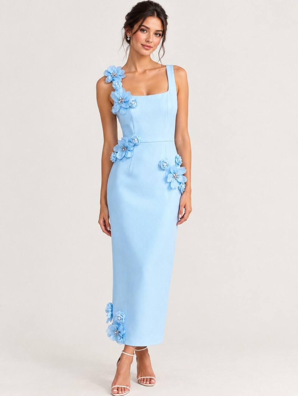 Elliatt Chantelle 3D Midi Dress Blue Small NWT